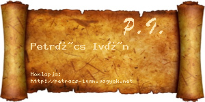 Petrács Iván névjegykártya